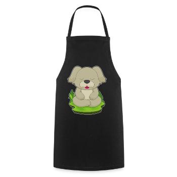 Hund Yoga Fitness Meditation - Kochschürze - Schwarz - Vorne - AI Model Male 185 dark (185cm)