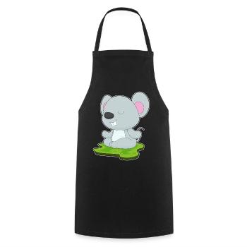 Maus Yoga Fitness Meditation - Kochschürze - Schwarz - Vorne - AI Model Male 185 dark (185cm)