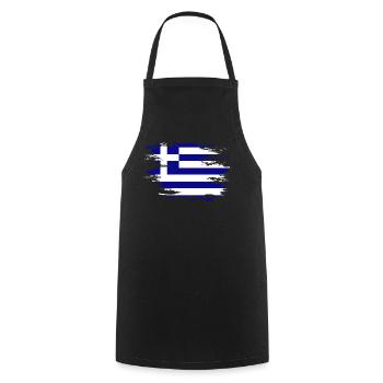 Greece flag used design - Cooking Apron - black - Front - AI Model Male 185 dark (185cm)