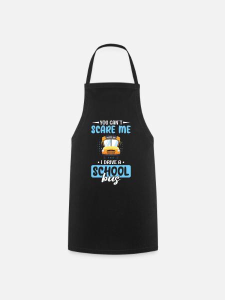drôle de chauffeur de bus scolaire chauffeur de bus scolaire disant cadeau - Tablier de cuisine - noir