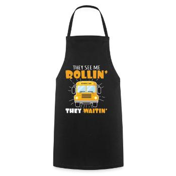 lustiges Busfahrer Schulbusfahrer Spruch Geschenk - Kochschürze - Schwarz - Vorne - AI Model Male 185 dark (185cm)