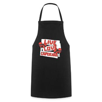 Live Love Capoeira Ginga Capoeirista Tanz - Kochschürze - Schwarz - Vorne - AI Model Male 185 dark (185cm)