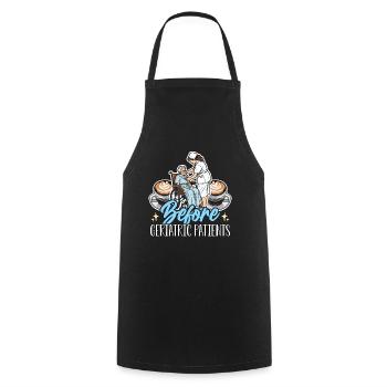Geriatric Nurse Before Geriatric Patients Hospital - Cooking Apron - black - Front - AI Model Male 185 dark (185cm)