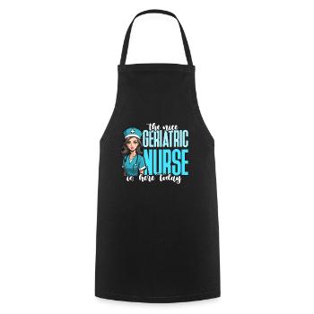 The Nice Geriatric Nurse Is Here Caregiver Nursing - Cooking Apron - black - Front - AI Model Male 185 dark (185cm)