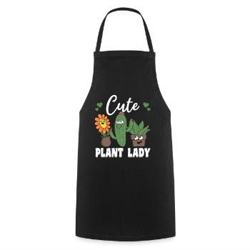 Hobby Gardener Plant Lover - Cute Plant Lady - Kochschürze - Schwarz - Vorne - AI Model Male 185 dark (185cm)
