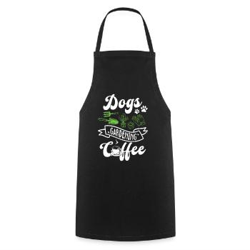 Dogs Gardening Coffee - Hobby Gardener & Cat Lover - Cooking Apron - black - Front - AI Model Male 185 dark (185cm)