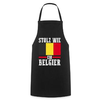 Belgier Belgisch Belgien - Kochschürze - Schwarz - Vorne - AI Model Male 185 dark (185cm)