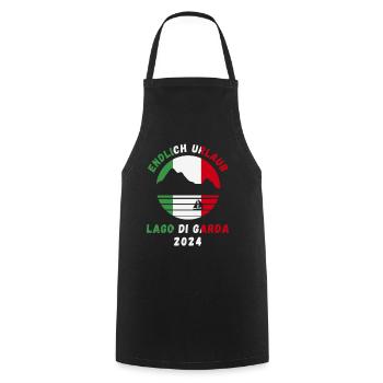 Gardasee Urlaub 2024 Lago Di Garda Italien Idee - Kochschürze - Schwarz - Vorne - AI Model Male 185 dark (185cm)