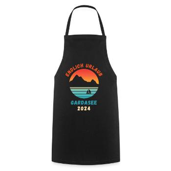 Gardasee Urlaub 2024 Lago Di Garda Italien Idee - Kochschürze - Schwarz - Vorne - AI Model Male 185 dark (185cm)