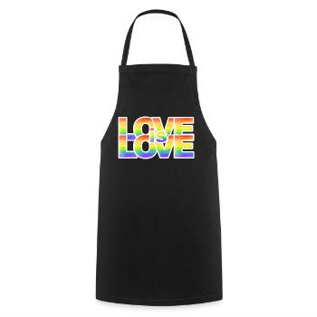 Rainbow Love Lettering - Cooking Apron - black - Front - AI Model Male 185 dark (185cm)