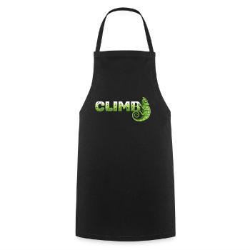 Bouldering, climbing, free climbing Chameleon Boulder - Cooking Apron - black - Front - AI Model Male 185 dark (185cm)