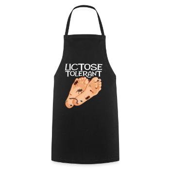 stupid, embarrassing, lactose tolerant geek - Cooking Apron - black - Front - AI Model Male 185 dark (185cm)