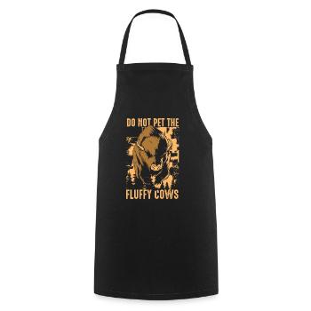 Ne caressez pas les vaches duveteuses Bison d’Amérique Buffalo - Tablier de cuisine - noir - Devant - AI Model Male 185 dark (185cm)