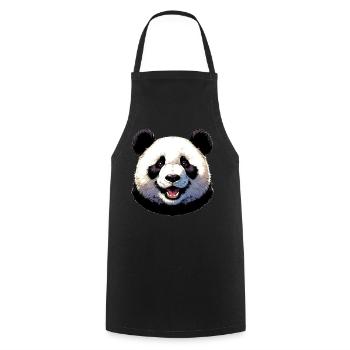 Panda - Kochschürze - Schwarz - Vorne - AI Model Male 185 dark (185cm)