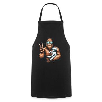 Lunettes de soleil Bigfoot et chat drôle cryptide - Tablier de cuisine - noir - Devant - AI Model Male 185 dark (185cm)
