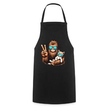 Lunettes de soleil Bigfoot et chat drôle cryptide - Tablier de cuisine - noir - Devant - AI Model Male 185 dark (185cm)