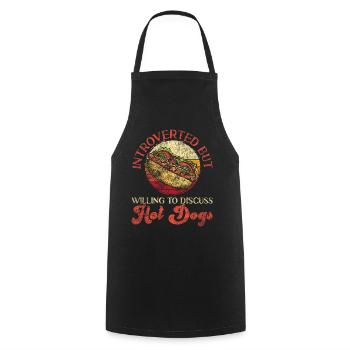 Hot Dog Adulte Rétro Vintage - Tablier de cuisine - noir - Devant - AI Model Male 185 dark (185cm)