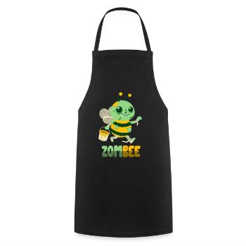 Zombie-Biene: Zombee - Kochschürze - Schwarz - Vorne - AI Model Male 185 dark (185cm)