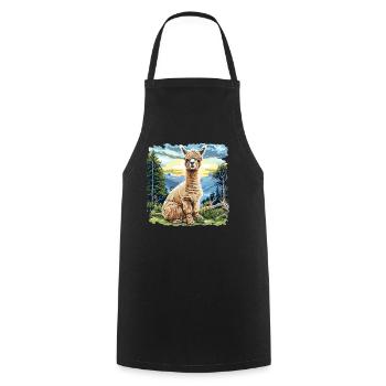 Alpaca Alpakas Alpaka - Kochschürze - Schwarz - Vorne - AI Model Male 185 dark (185cm)