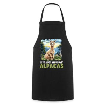Alpaga Alpagas Alpaga - Tablier de cuisine - noir - Devant - AI Model Male 185 dark (185cm)