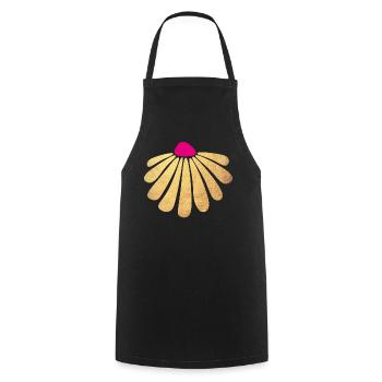 Fleur d’or Yoga Décoration Printemps Rose - Tablier de cuisine - noir - Devant - AI Model Male 185 dark (185cm)