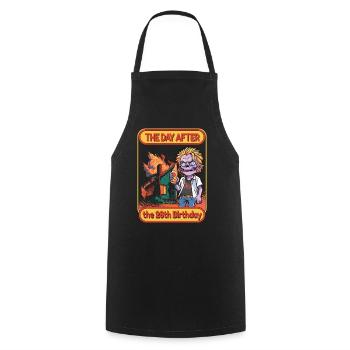 Dictons amusants Années 28e anniversaire - Tablier de cuisine - noir - Devant - AI Model Male 185 dark (185cm)