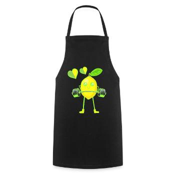 Lemon Weight Exercise Weight GYM Exercise Muscles - Cooking Apron - black - Front - AI Model Male 185 dark (185cm)