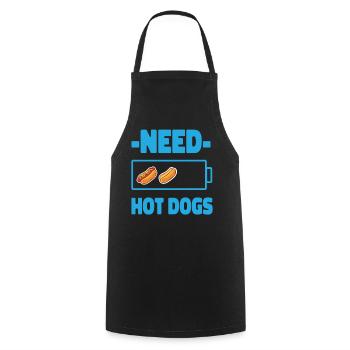 Hot Dog Adult Battery Need Hot - Kochschürze - Schwarz - Vorne - AI Model Male 185 dark (185cm)