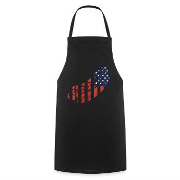 Hot-dog Adulte Drapeau américain - Tablier de cuisine - noir - Devant - AI Model Male 185 dark (185cm)