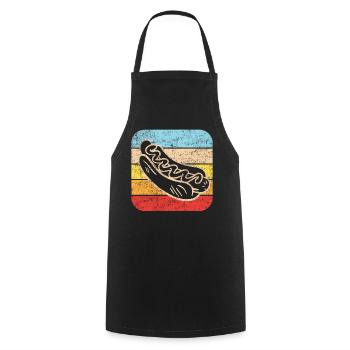 Hot Dog Adulte Rétro Vintage - Tablier de cuisine - noir - Devant - AI Model Male 185 dark (185cm)