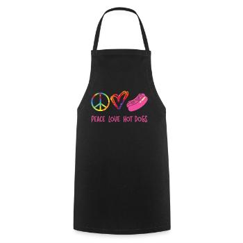 Hot Dog Adulte Tie Dye Peace Love - Tablier de cuisine - noir - Devant - AI Model Male 185 dark (185cm)