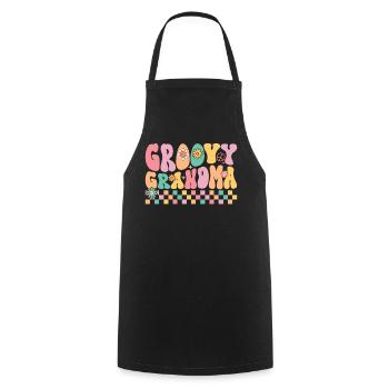 Groovy Grandma Retro Great Grandmother Funny - Cooking Apron - black - Front - AI Model Male 185 dark (185cm)