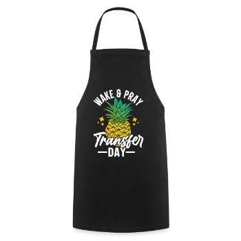 Wake Pray Transfer Day Orange Ribbon IVF Egg - Cooking Apron - black - Front - AI Model Male 185 dark (185cm)