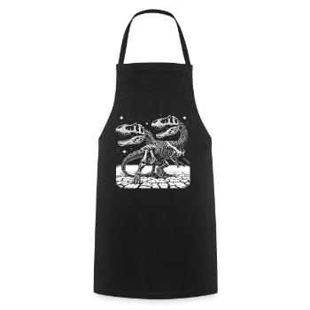 Black and white dinosaur skeletons for dinosaur fans - Cooking Apron - black - Front - AI Model Male 185 dark (185cm)