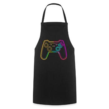 Video Games Sketch - Cooking Apron - black - Front - AI Model Male 185 dark (185cm)