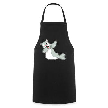 Seal Hip Hop Dance - Cooking Apron - black - Front - AI Model Male 185 dark (185cm)