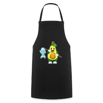 Avocado Angler Fisch Angeln - Kochschürze - Schwarz - Vorne - AI Model Male 185 dark (185cm)