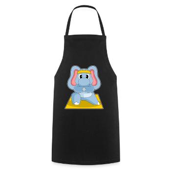Elephant Yoga Fitness Gymnastics - Cooking Apron - black - Front - AI Model Male 185 dark (185cm)