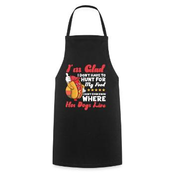Hot Dog Adult I'm Glad I Don't - Cooking Apron - black - Front - AI Model Male 185 dark (185cm)