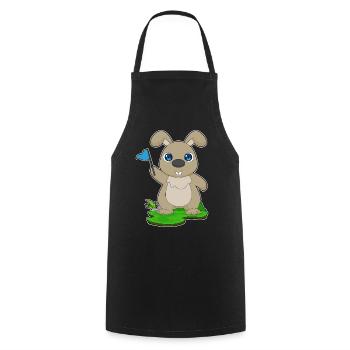 Rabbit Flag - Cooking Apron - black - Front - AI Model Male 185 dark (185cm)