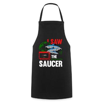 Extraterrestre, OVNI, UAP, Espace, Objet volant spatial - Tablier de cuisine - noir - Devant - AI Model Male 185 dark (185cm)