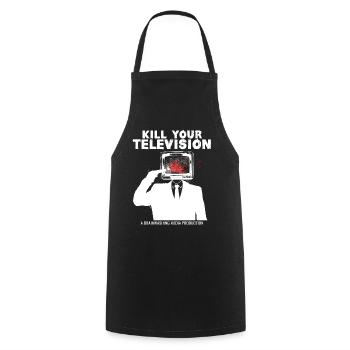 Brainwashing Kill your TV Fake News Portest - Cooking Apron - black - Front - AI Model Male 185 dark (185cm)