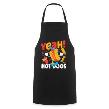 Hot Dog Adult Yeah! Hot Dogs - Kochschürze - Schwarz - Vorne - AI Model Male 185 dark (185cm)