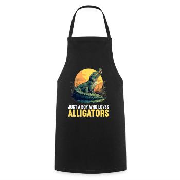 Alligatoren Alligator - Kochschürze - Schwarz - Vorne - AI Model Male 185 dark (185cm)