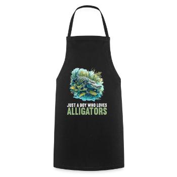 Alligatoren Alligator - Kochschürze - Schwarz - Vorne - AI Model Male 185 dark (185cm)