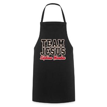 Team Jesus Lifetime Member Design - Kochschürze - Schwarz - Vorne - AI Model Male 185 dark (185cm)