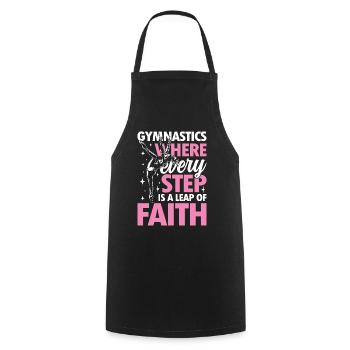 Gymnastics Where Every Step Is A Leap Of Faith - Kochschürze - Schwarz - Vorne - AI Model Male 185 dark (185cm)