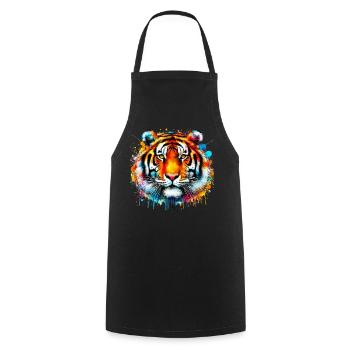 Tiger - Kochschürze - Schwarz - Vorne - AI Model Male 185 dark (185cm)