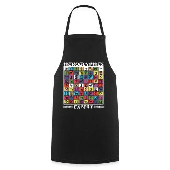 Hieroglyphen-Experte - Kochschürze - Schwarz - Vorne - AI Model Male 185 dark (185cm)