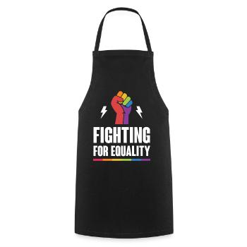 LGBTQ Pride Month - Fighting for Equality - Cooking Apron - black - Front - AI Model Male 185 dark (185cm)